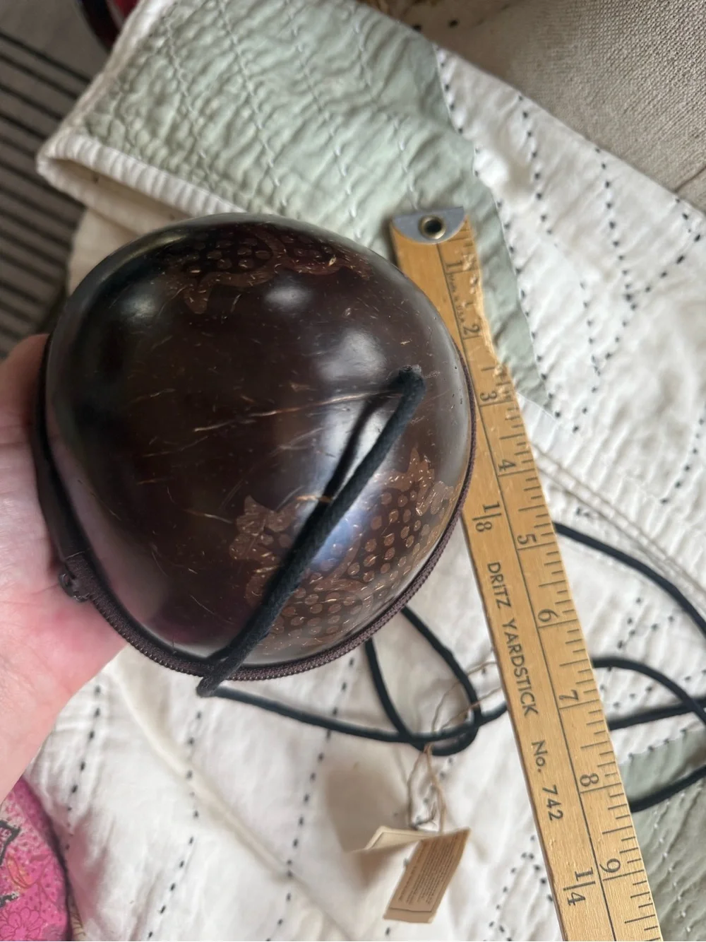 NWT WAYAN Coconut Shell Crossbody Coco Bag Handmade Boho Batik Artisan Purse